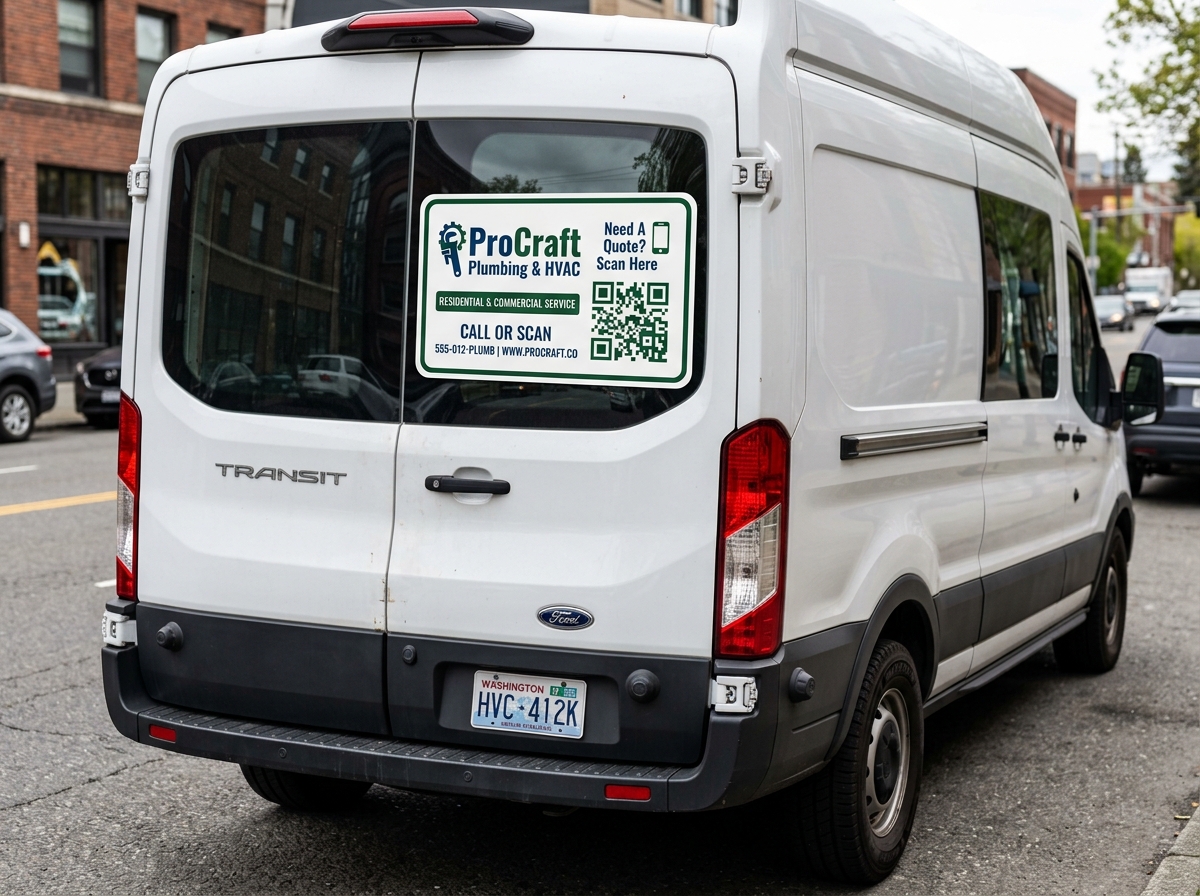 Service Van Door Magnetic QR Sign