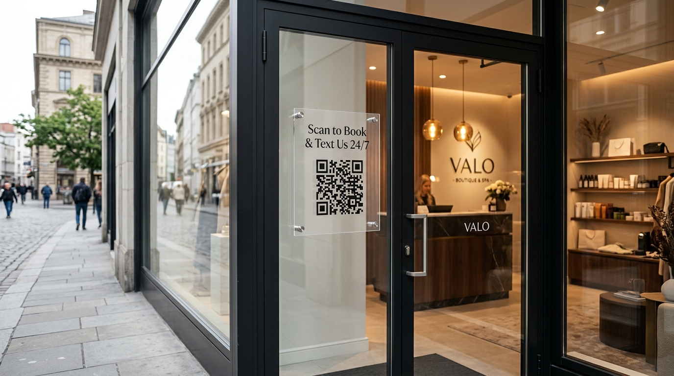Storefront Glass Door Acrylic QR Code Display Placard
