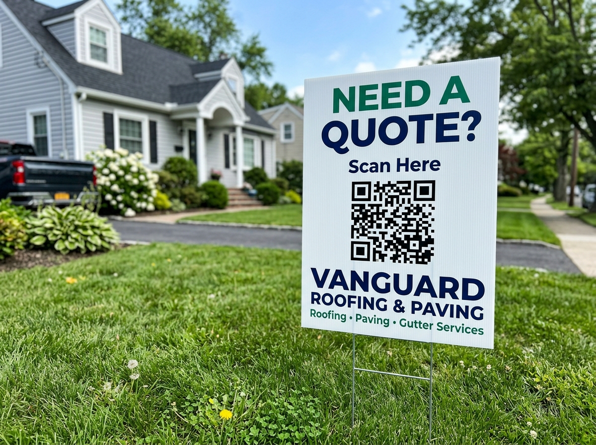 Jobsite Lawn Yard Sign with QR Code